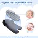 COOLBEBE New 2-in-1 Babybody Supports for Baby Newborn Infants - Extra Soft Stroller Cushion Pads Car Seat Insert, Seasons, Black