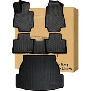 Floor Mats  Cargo Liners Compatible with 2019-2025 Toyota RAV4All Weather Protector Waterproof Durable Anti-Slip Odorless Custom-fit Front Rear Rows Back Trunk Tray Full Set Carpet Liner