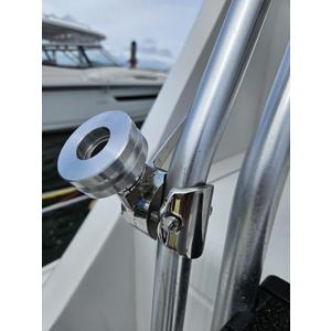 LocMarine® Marine-Grade Adjustable Rail Mount for Starlink® Mini – Flat Dish Base for Boats, Yachts, Sailboats & Trawlers (LM-SMINI-RL)