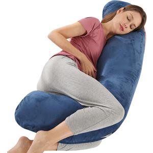 BATTOP Pregnancy Pillows for Sleeping,Body Maternity Pillow with Cooling Washable Cover,Support for Back,HIPS,Legs,Belly for Pregnant Women,New Mom Gifts for Women (Dark Blue)