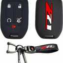 for z71 Silicone Rubber Smart Key Protector with Key Chain 5 Buttons Key Fob Holder for GMC Acadia Terrain Yukon Chevrolet Silverado Colorado Suburban Tahoe Certain Auto Accessories
