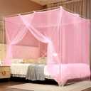 Pink Mosquito Net for Bed Mosquiteros para Camas Bed Netting Canopy Mosquito Mesh for Camping Outdoor Travel Dormitory Home Bedroom Decor L79 X W47 X H71 Inch