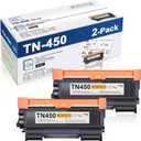 TN450 Toner Cartridge Black High Yield 2-Pack Replacement for Brother TN-450 HL-2270dw HL-2280dw MFC-7860dw IntelliFax 2840 2940 Printers