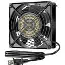 DEWENWILS 120V AC Fan, Waterproof Exhaust Fan 120mm, 18W 2850RPM 90CFM, DIY Cooling Fan for Refrigerator, Computer Case, Compressor Engine, Generator, UL Listed