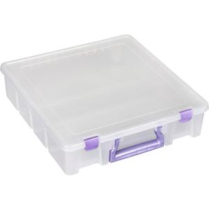 ArtBin 6955JS Super Satchel Compartment Box Clear Craft Organizer Storage Case - Purple, Pack of 1