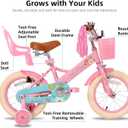 JOYSTAR Little Daisy Kids Bike for Girls Boys Ages 2-7 Years, 12 14 16 Inch Girls Bikes with Doll Bike Seat & Streamers, Boys Bike with Flag & Number Plate, Multiple Colors