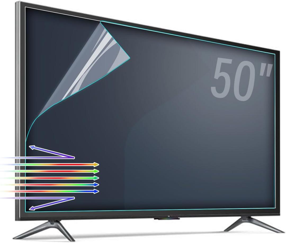 Anti Glare Film for TV 50 inch, Anti Blue Light Screen Frosted Film, New Upgrade Frosted Surface Anti Scratch,50 in Glare TV Screen Protector