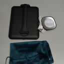 Mocado Travel Makeup Mirror with Light, Tripple Folding Vanity Mirror with Lights, 3 Colors Lighted Makeup Mirror, 1500mAh Rechargeable, Memory Function, Freely Adjust Height and Angle(Black) (8"L x 6"W)