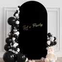 Wokceer 6.6FT Wedding Arch Backdrop Cover Spandex Fitted Black Wedding Backdrop Stand Covers Round Top Chiara Arch Cover for Birthday Party Ceremony Banquet Decoration