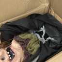 Haunted Hill Farm Life-Size Scary Poseable Talking Witch, Halloween Animatronic with Touch Activated Lights and Sound, Battery Operated Indoor or Covered Outdoor Halloween Decorations, Halloween Prop