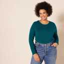 Amazon Essentials Womens Regular-Fit Long-Sleeve Crewneck T-Shirt (Available in Plus Size) (Green, XL)