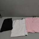 Huukeay 3 Pack Women's Oversized Cotton T-Shirts V Neck Loose Fit Casual Workout Tees Soft Short Sleeve Tops (L)