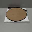 Brown Round Hanging Mirror, 11.8 Inch Farmhouse Mirror with Leather Hanging Rope for Bathroom, Bedroom, Living Room, Entryway Home Decor. (Brown, S-11.8in)