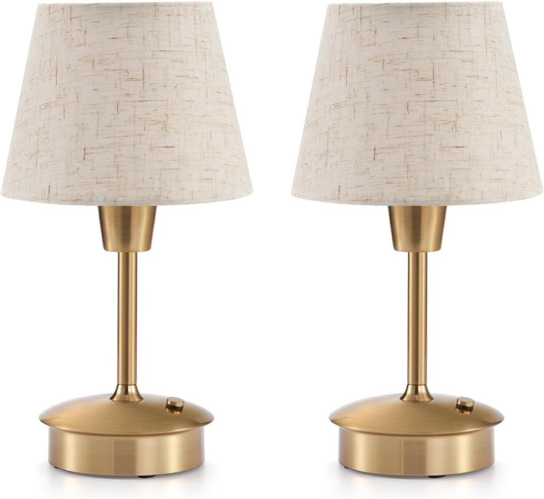 2 Pack Small Cordless Table Lamp for Restaurant Dinner Table, 5200mAh Battery Operated Lamps, Rechargeable Portable Dimmable Touch Bedside Night Light for Side End Table Dining Room Patio Outdoor