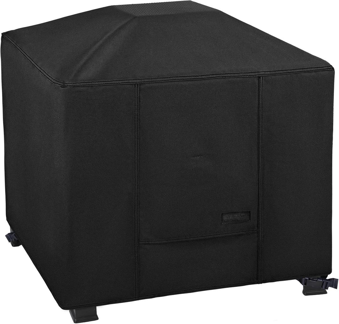 NettyPro Square Fire Pit Cover Fade Resiatant Waterproof Heavy Duty 600D Outdoor Patio Firepit Cover for Gas Propane Fire Pit Table, 36 x 36 x 24 Inch, Black