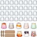 4oz Small Glass Jars 40Pack, Clear Glass Pudding Jars with PE Lids and Tags, Spice Jars/Glass Jelly Jars/Yogurt Jars/Small Jars with Lids (Set of 40)
