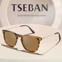 Trendy Polarized Sunglasses for Women 100% UV Protection, Outdoor Driving Sunnies Italy Acetate Frame Eyewears (3.brown Lens)