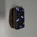 Credit Card Holder RFID Wallet, Small Card Holder Wallet for Women with Keychain Zipper, Funny Leather Print Credit Card Wallets Accordion Gift (Evil Eye)