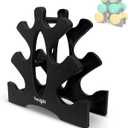 Yes4All Neoprene Coated Dumbbell Hand Weight Sets of 2 - Multiple Weight Options with 15 Colors, Anti-roll, Anti-Slip, Hexagon Shape (Rack Only, Q. Black)