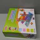 Montessori Toys for Toddlers, Children Race Track Toy with 4 Cars and 1 Wooden Parking Lot, Stable Base, Car Ramp Toy for 1 2 3 Year Old Boy Girl Gifts