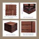 THYOI 10 Pcs Premium Acacia Wood Interlocking Deck Tiles (12" x 12"), Deck Flooring Outdoor Waterproof All Weather, Tiles for Patio, decking for Indoor and Outdoor use (Dark Brown 12S, 10 Square Ft)