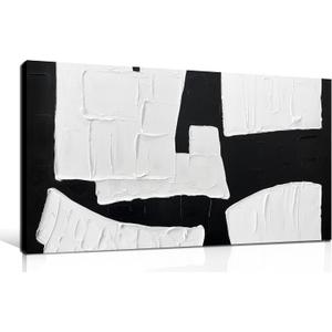 Abstract Painting Wall Art Bedroom Black and White Canvas Wall Art for Living Room Home Office Wall Decor Ready to Hang 20 x 40 Inch