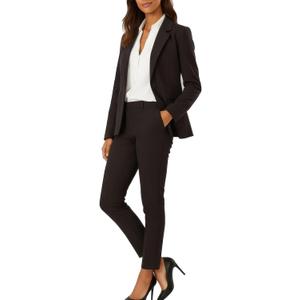 Marycrafts Womens Two Piece Suits Business Blazer Pant Suit Set, Professional Work Outfit for Office,  2, Black