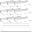 Kathfly 10 Pack 4 x 10 Inch Slatwall Shelves Hanging Accessories Clear Slatwall Shelf Plastic Shelves for Wall, Home Shoe Stores Boutiques Supplies (Clear)