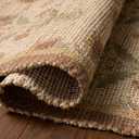 Loloi Chris Loves Julia Rue Collection RUE-01 Wheat/Sage 8'-6" x 11'-6" Area Rug Jute Neutral Floral Living Room Bedroom Rug