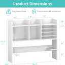 NUTIKAS Desktop Bookshelf for Computer Desk - 36" Desk Hutch Organizer with 4-Tier Paper Tray, Tabletop Storage Rack for College Dorm Room Essentials, Home Office Shelving, White