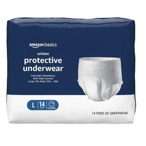 AUnisex Protective Underwear with Odor Control, Overnight Absorbency, Large, 56 Count (4 Packs of 14)