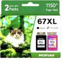 MORVAN Remanufactured 67XL Ink Cartridge Replacement for HP 67XL Black & Color 2-Pack,High Yield,Compatible with DeskJet 2755e 2700 2752 2855e 2800 2742e 4155e 4255e 4100 Envy 6055 6055e 6455e Printer
