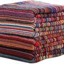 BolBom*S Bath Towel Set 4 Pack,30 x 60 Inches Large 100% Cotton Stripe Bath Towel Soft,Absorbent and Quick Dry Towels for Bathroom, Pool, Beach, Swim and Yoga, Bathroom Towels for Daily Use