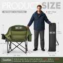 Overmont Gentle Heated Oversized Camping Chair for Adults - 3 Levels Seat & Back Separately Control - 500lbs Support Heavy Duty Padded Folding Chair Outdoor Garden Portable - Battery NOT Included, oversized camping chair measures 37 x 23 x 22 inches, 1 pk