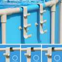 POOLHOUR Pool Hooks for Poles - Adjustable 3-Hook Pool Pole Hanger for Above Ground Pool Accessories,Skimmer & Cleaning Tool Bracket for Above Ground Pool Maintenance[Patented]
