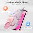 Soke Case for iPad (A16) 11th Generation 2025, Compatible with 10th Gen 10.9 Inch 2022, Shockproof Cover with Pencil Holder, Auto Wake/Sleep & Tri-fold Stand, Dreamy Marble