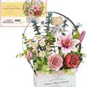 ROBOTIME 3D Wooden Puzzles for Adults, TW03H Wooden Flower Basket Craft Kit, Artificial Flowers Handheld Gift Box, Unique Gift for Birthday/Holidays/Homewarming