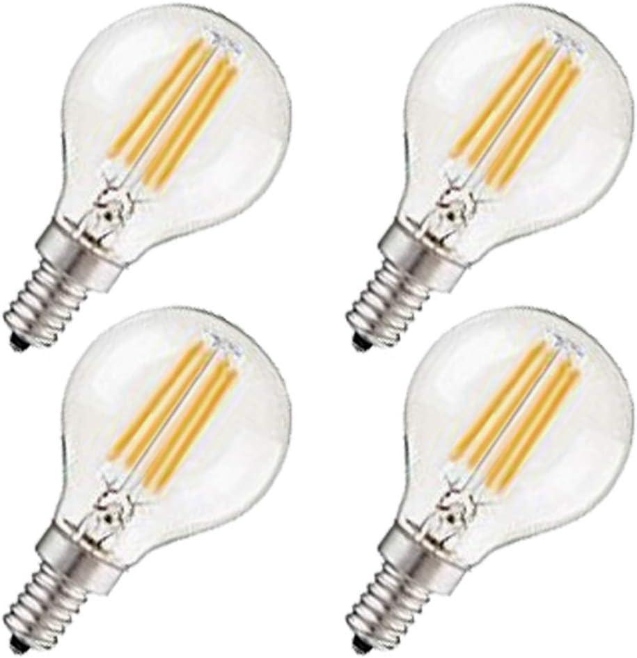 CTKcom G45 4W E14 Base Candelabra LED Bulbs Dimmable(4 Pack)-Vintage Edison LED Bulb 40W Equivalent 2700K Warm White Lamp for Home,Pendant Lights,Sconces,Antique Light Fixtures 110V~130V AC