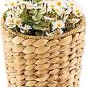 LGENHOOM Handwoven Front Door Basket Water Hyacinth Wall Hanging Basket Decorative Boho Mounted Organizer for Dried Flower Plants Storage Basket for Garden, Home, and Farmhouse Décor