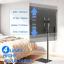 TV Stand with Mount 70 Height Adjustable Floor Monitor Stand 360Swivel Universal Tiltable Tall TV Floor Stand for 12 to 43 inch Flat Screen Bedroom Curved TVs Display Trolley Stand