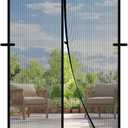 Magnetic Screen Door, Fits Door Size 36'' x 80'', Scratch-Proof Polyester, Classic Middle-Opening, Keep Annoying Creatures Out, Pet Friendly, Hands-Free Entry with Strong Magnets Auto-Closure, Black