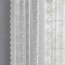 Kotile White Lace Curtains 90 Inches Long for Living Room, 2 Panels Country Vine Floral Pattern Sheer Lace Curtains for Bedroom, Rod Pocket Privacy Sheer Lace Window Curtains, 52 x 90 Inch, White