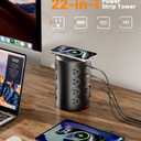 Power Strip Tower Surge Protector, TenTrend 16 Outlets and 5 USB Ports (2 USB-C), 2000 Joules Charging Station, 6FT Flat Plug Extension Cord for Home Office Dorm Room Essentials, Black