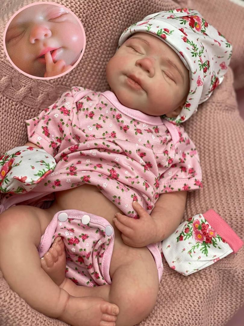 18inch Open Mouth Full Body Silicone Baby Dolls,Lifelike Soft Solid Silicone Newborn Doll Anatomically Correct Girl Dolls-Pascale