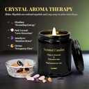 Deep Forest Gentle Scented Candles Set with Healing Crystals for Home Scented,Made of Plant Soy Wax 7oz,Relieve Stress,Balance Energy,Promote Love and Friendship,Attract Wealth