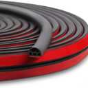 Benory New Upgrade 19.7Ft Silicone Weather Stripping Door Seal, 4-Layer Soundproofing Adhesive Seal Strip for Doors and Windows, Gap Blocker for Large and Small Gaps, Easy to Cut and Install (Black)