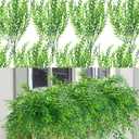 summer flower 8pack Fake Plants Weeping Willow Set Artificial Greenery Sterms Hanging Ivy Vine Plant Faux Garland Leaves UV Resistant for Outdoor Porch Party Garden Indoor Home Office Decoration