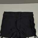 Women's Swim Shorts High Waisted Bathing Suit Bottoms Adjustable Tie Swimwear Boy Short Swimsuit Board Shorts (Large, Black)