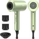 Slopehill Professional Ionic Hair Dryer, Powerful 1800W Fast Drying Low Noise Blow Dryer with 2 Concentrator Nozzle 1 Diffuser Attachments for Home Salon Travel (Lime Cream)