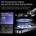 Upgraded Vacuum Magnetic Suction Cup Phone Holder Stand for Magsafe, 360 Adjustable with Swivel Lock, Foldable 89+LBS Strongest Suction, for Your Car/Gym/Kitchen/Mirror